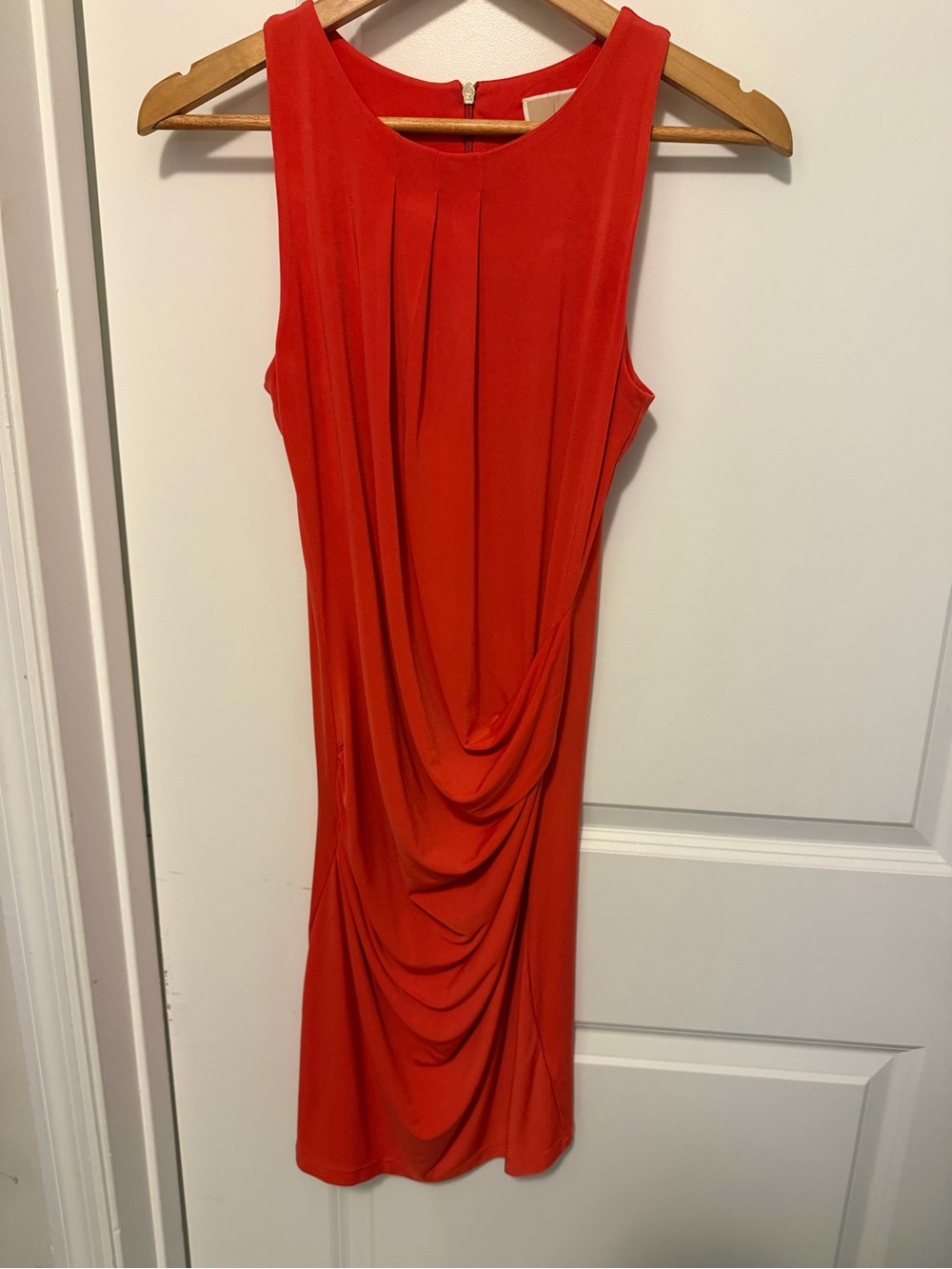 Michael Kors Sleeveless ruched Dress. Very flattering! Orange red